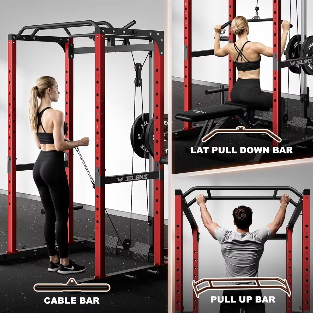 Home Gym Equipment Set - Rak Multifungsi S21 Power Cage, Kabel