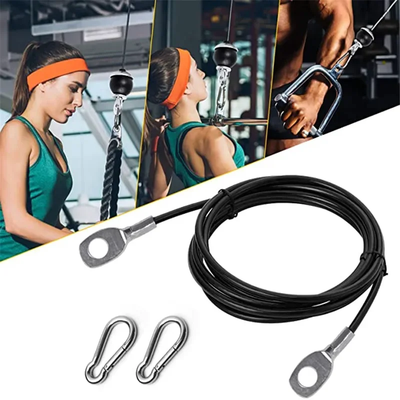 Lat Pulldown Cable - Aksesori peralatan kebugaran, tali baja tahan