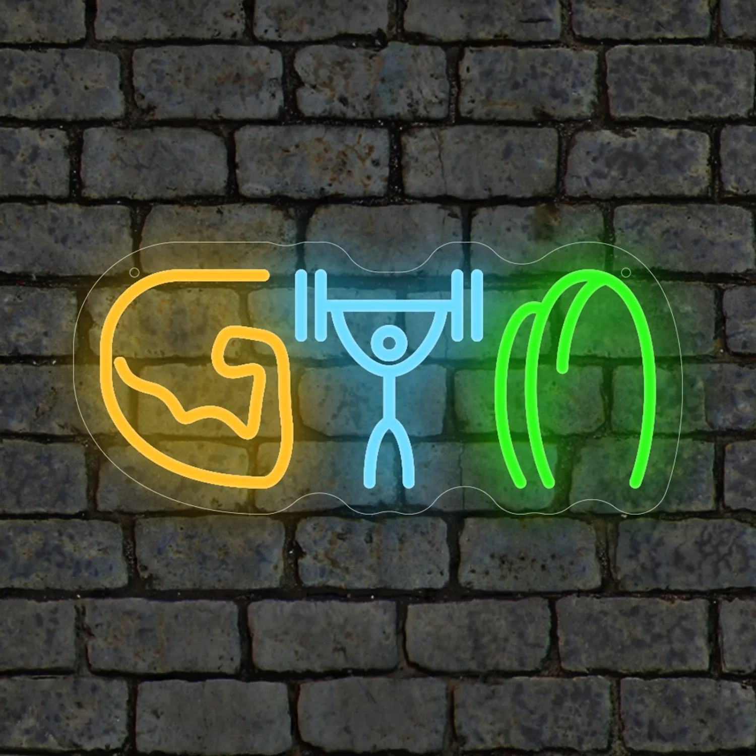 Home Gym Neon Sign - Lampu Neon Gym Angkat Beban Otot
