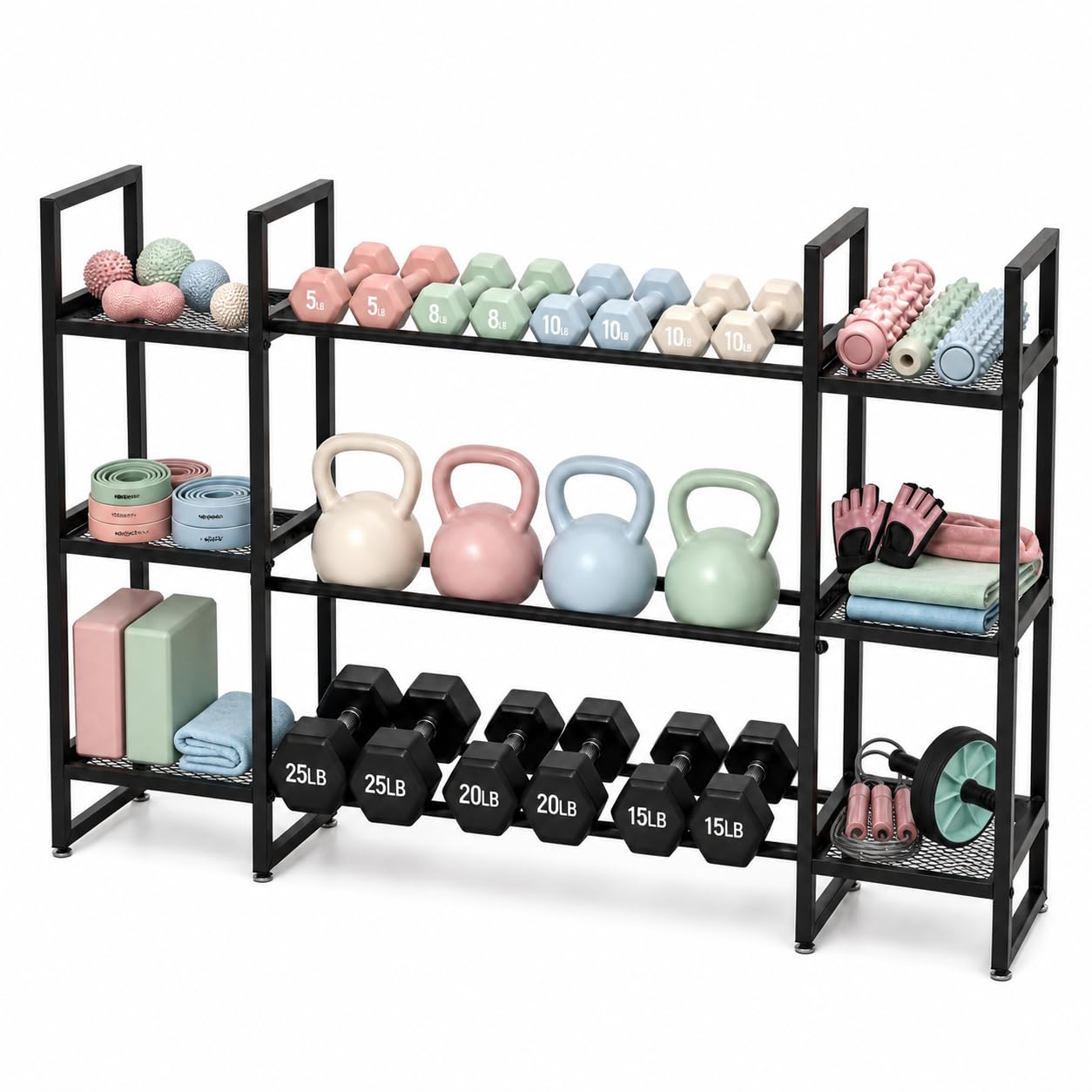 All In One Gym Home Equipment - Rak Dumbbell 3 Tingkat, Kapasitas 260