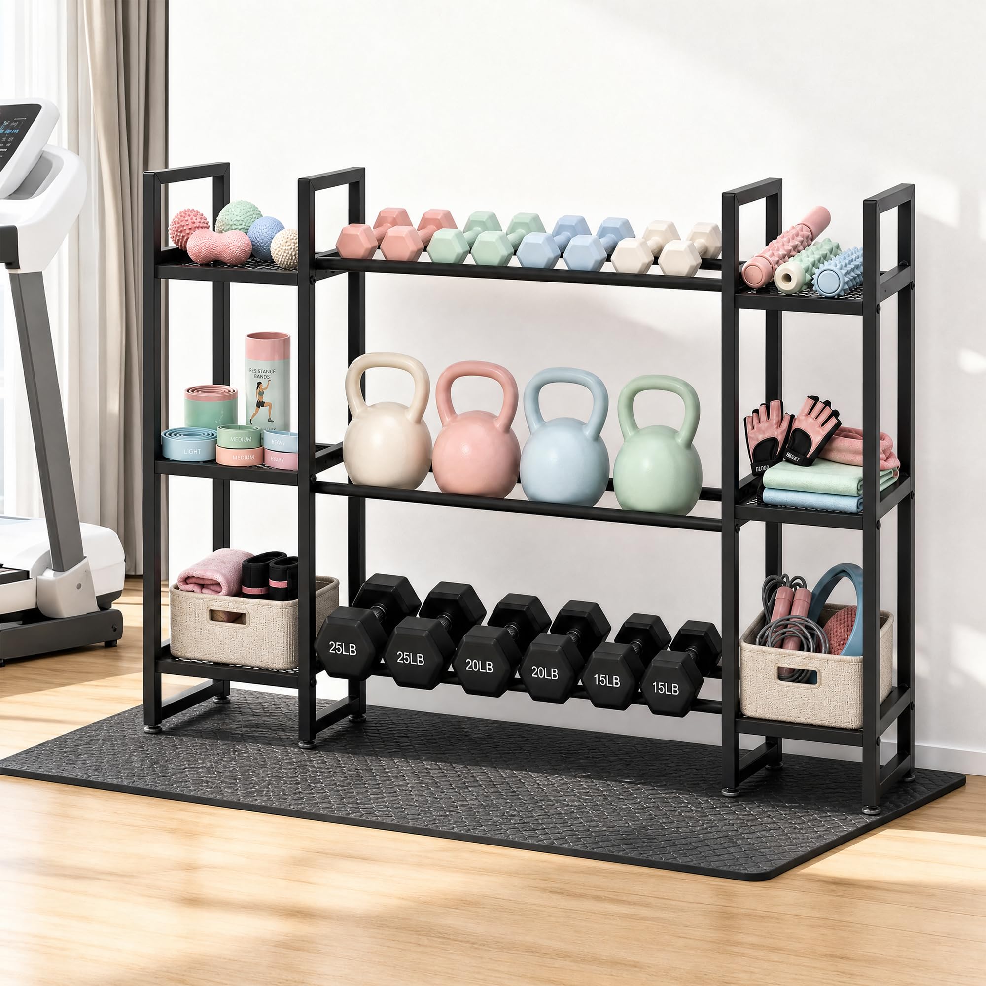 Rak Dumbbell 3 Tingkat, Kapasi - All In One Gym Home Equipment ulasan dan harga