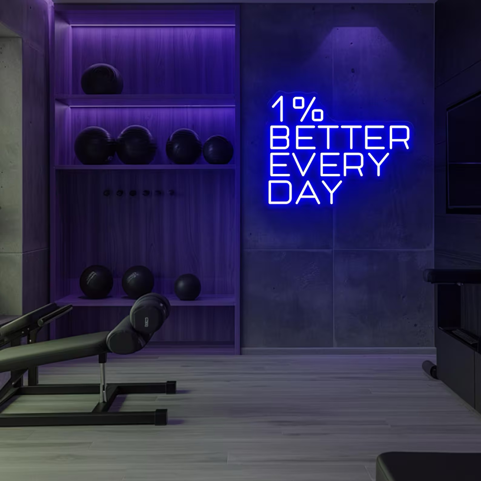 Lampu Neon “1% Lebih Baik Seti - Home Gym Neon Sign ulasan dan harga