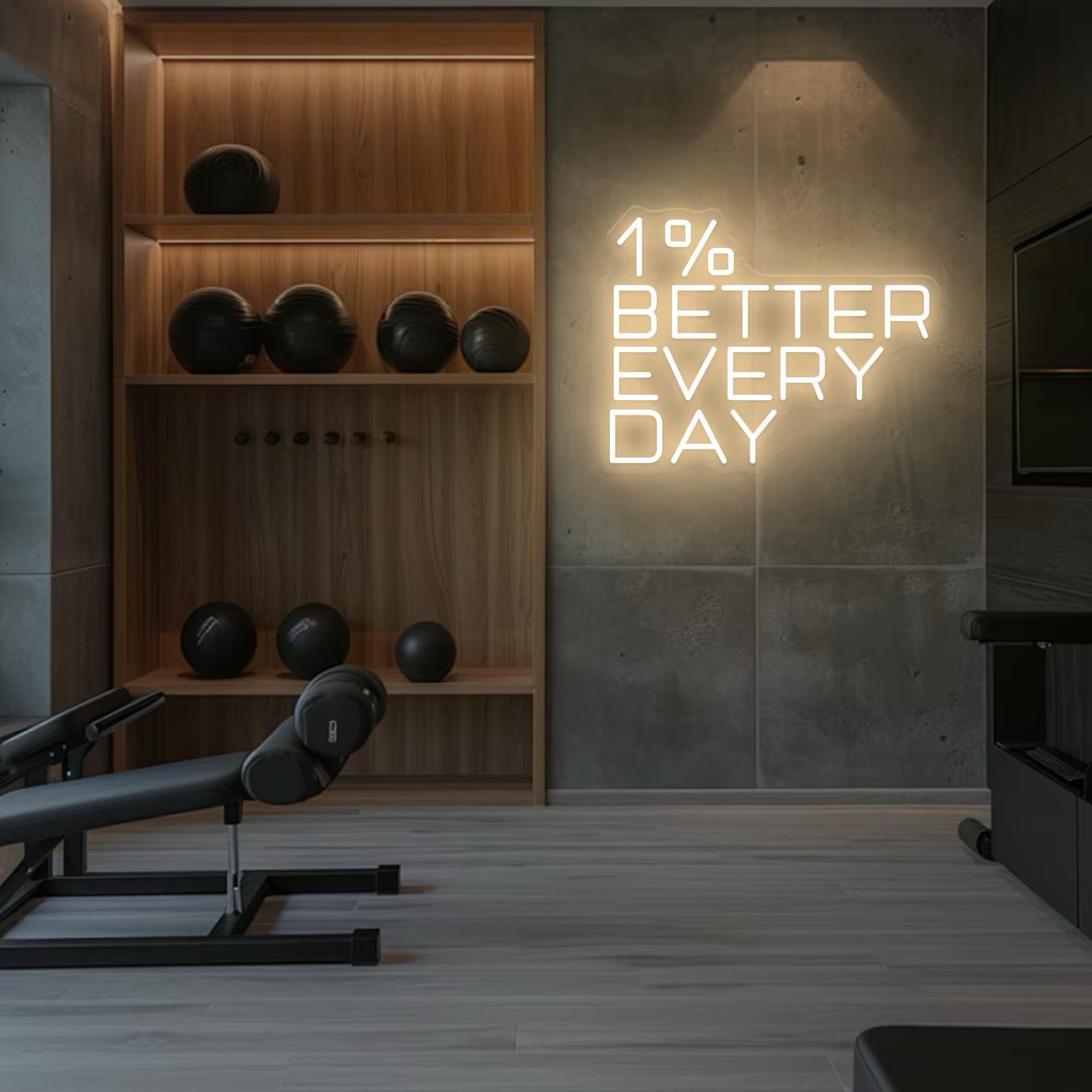 Lampu Neon “1% Lebih Baik Seti - Home Gym Neon Sign ulasan dan harga