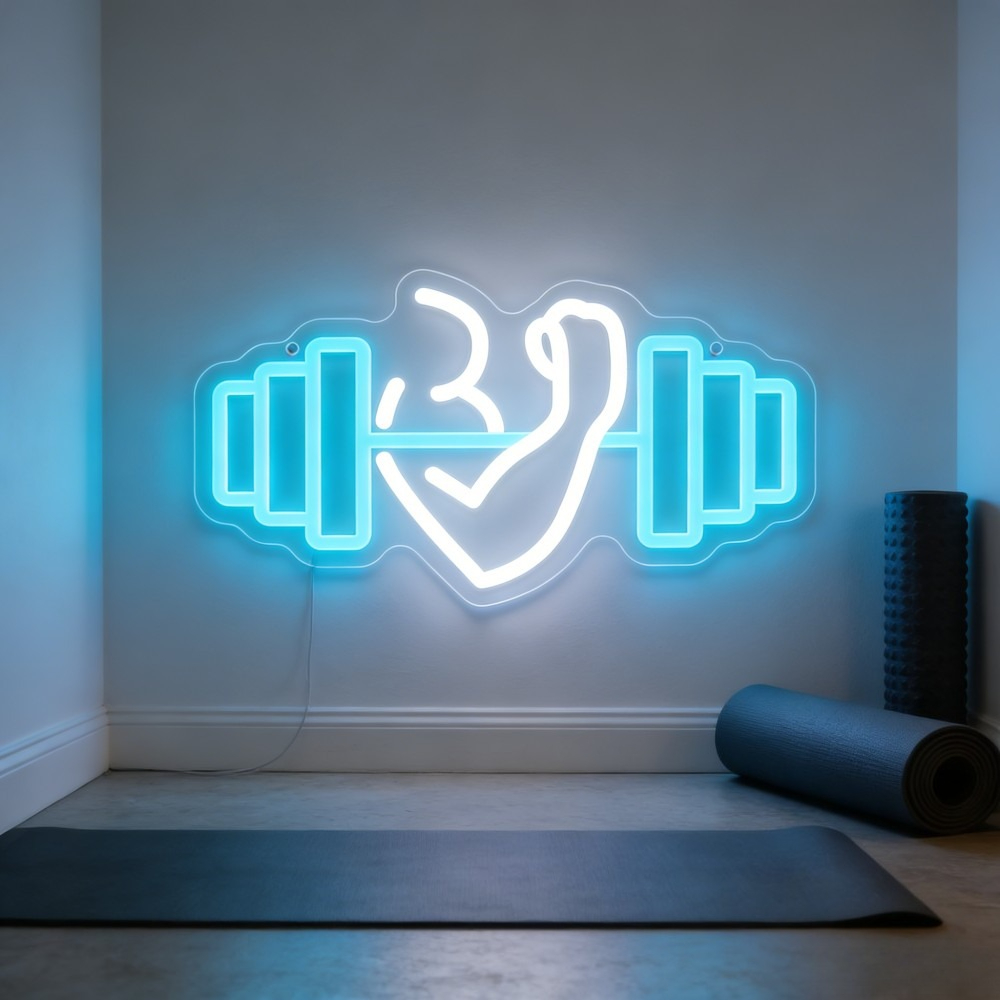 Lampu LED Neon Sign Bicep Dumb - Home Gym Neon Sign ulasan dan harga