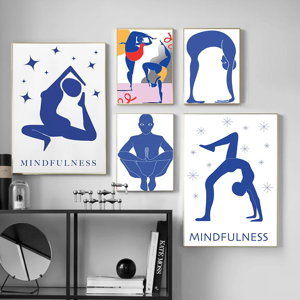 Poster Abstrak Pose Yoga Gym L - Home Gym Yoga ulasan dan harga